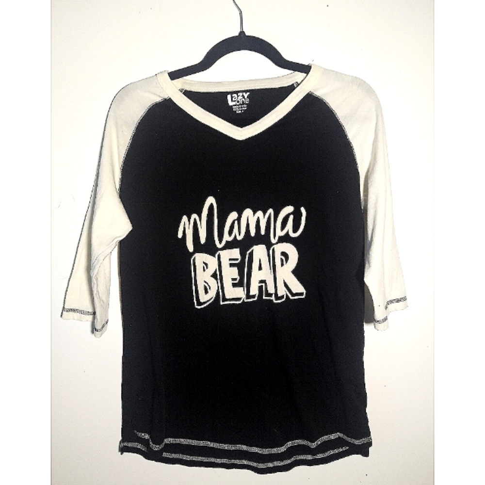 'Mama Bear' Lazy One 3/4 sleeve cotton tee